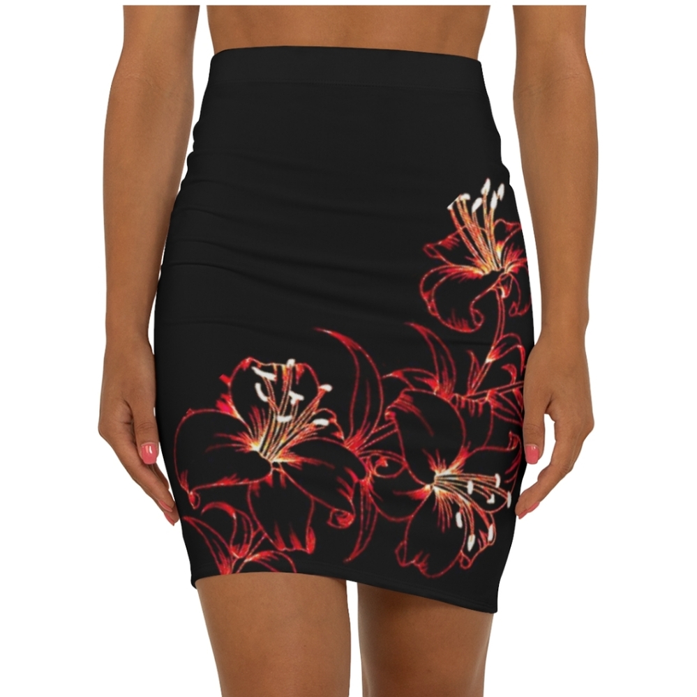 Black and red flowers mini